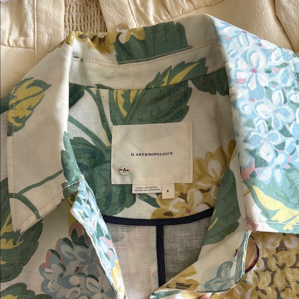 Anthropologie Mellie Hydrangea floral print raincoat jacket - Picture 6 of 6